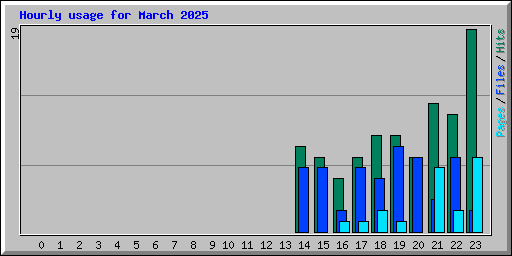 Hourly usage for March 2025