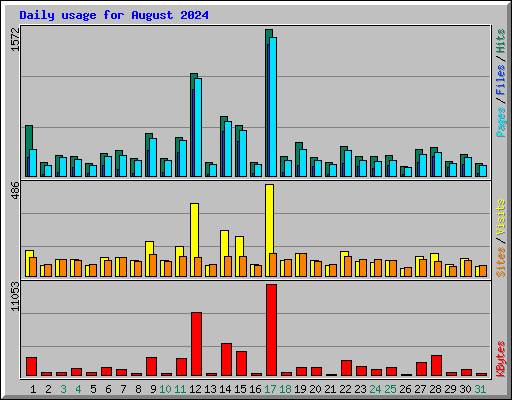 Daily usage for August 2024