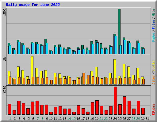 Daily usage for June 2025
