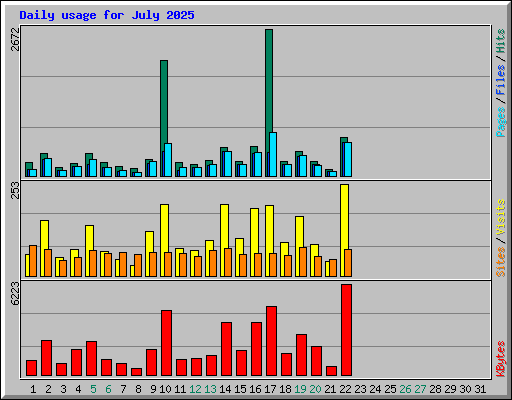 Daily usage for July 2025
