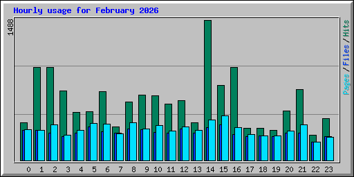 Hourly usage for February 2026