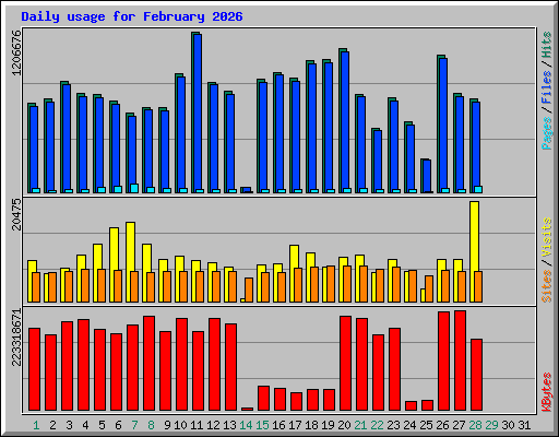 Daily usage for February 2026