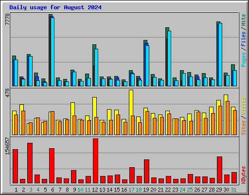 Daily usage for August 2024