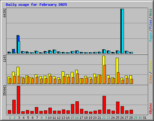 Daily usage for February 2025
