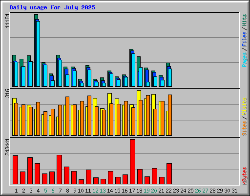 Daily usage for July 2025
