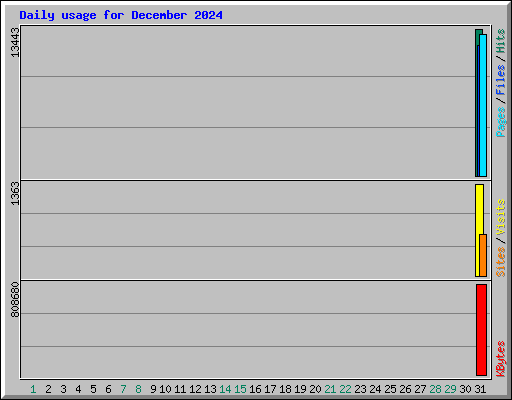 Daily usage for December 2024