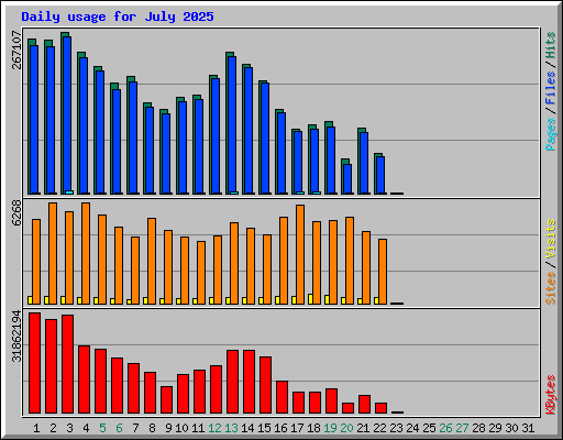 Daily usage for July 2025