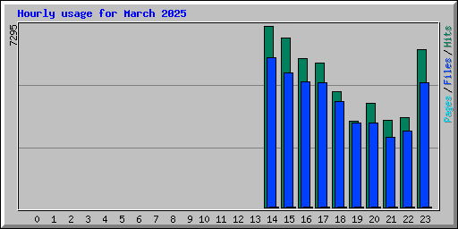 Hourly usage for March 2025