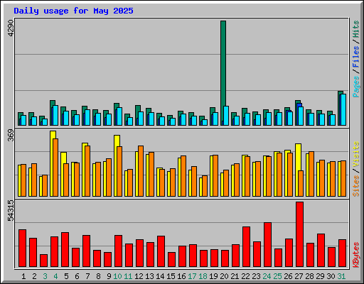 Daily usage for May 2025