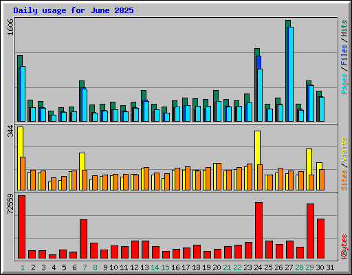 Daily usage for June 2025