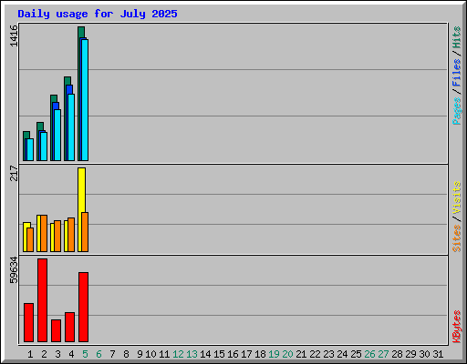Daily usage for July 2025