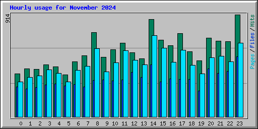 Hourly usage for November 2024