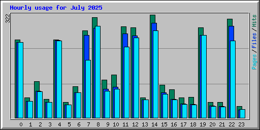 Hourly usage for July 2025