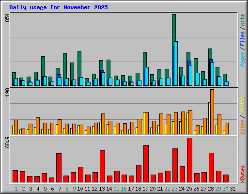 Daily usage for November 2025