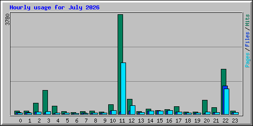 Hourly usage for July 2026