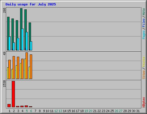 Daily usage for July 2025