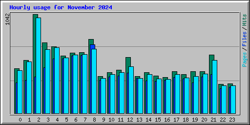 Hourly usage for November 2024