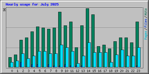 Hourly usage for July 2025
