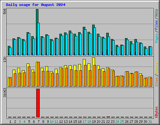 Daily usage for August 2024