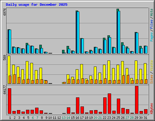 Daily usage for December 2025