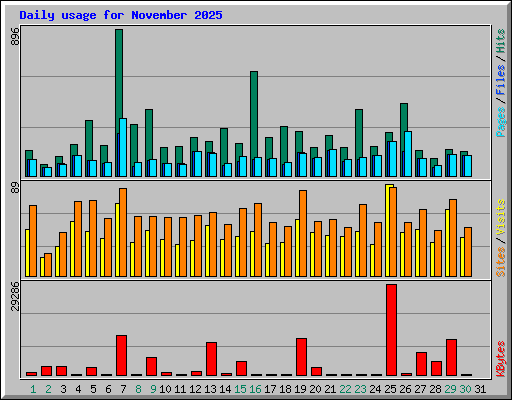 Daily usage for November 2025