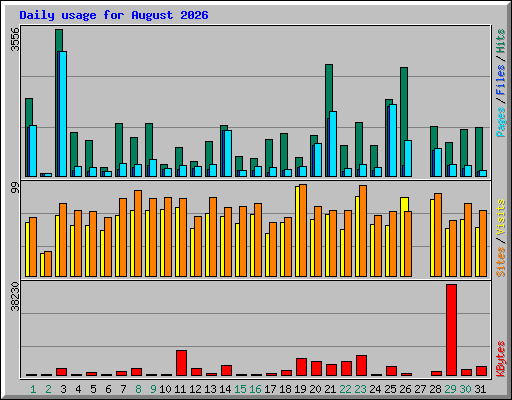 Daily usage for August 2026