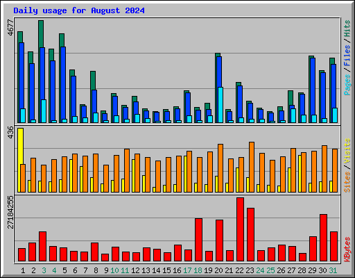 Daily usage for August 2024