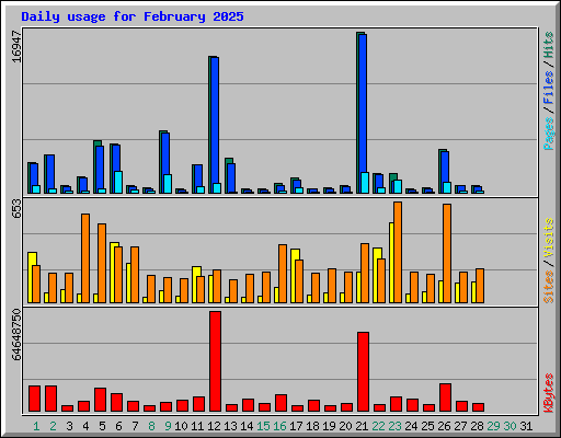 Daily usage for February 2025
