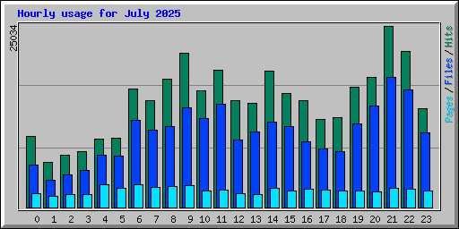 Hourly usage for July 2025