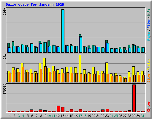 Daily usage for January 2026