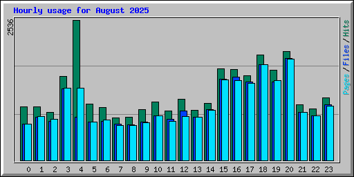 Hourly usage for August 2025