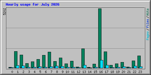 Hourly usage for July 2026