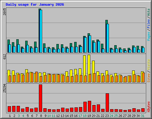 Daily usage for January 2026
