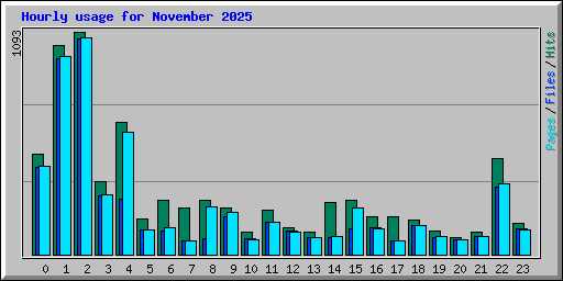 Hourly usage for November 2025