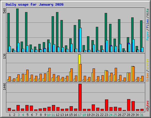 Daily usage for January 2026