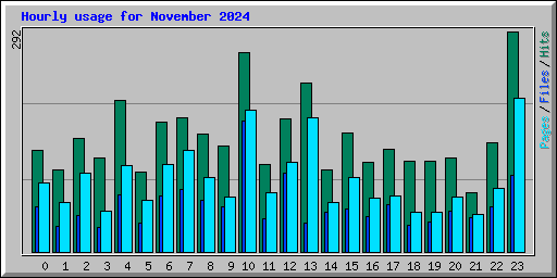 Hourly usage for November 2024