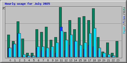 Hourly usage for July 2025