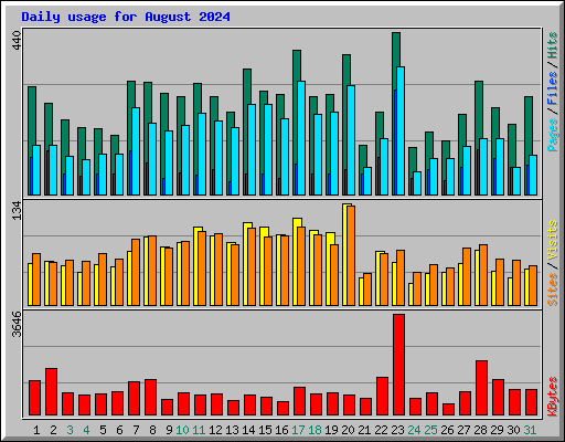 Daily usage for August 2024