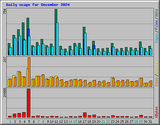 Daily usage for December 2024