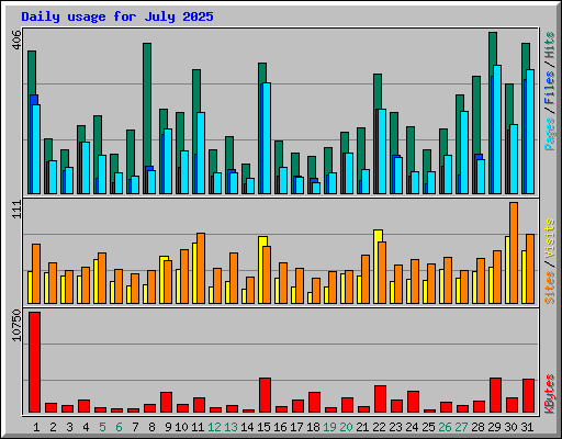Daily usage for July 2025