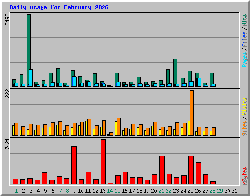 Daily usage for February 2026