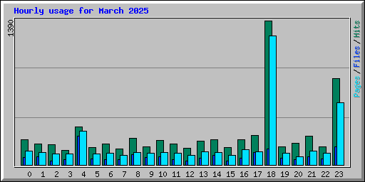 Hourly usage for March 2025
