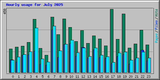 Hourly usage for July 2025