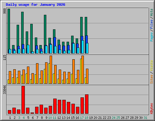 Daily usage for January 2026