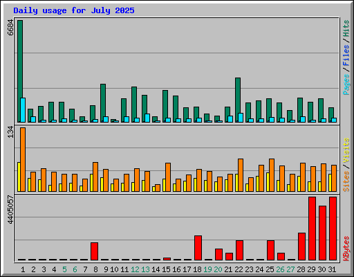 Daily usage for July 2025