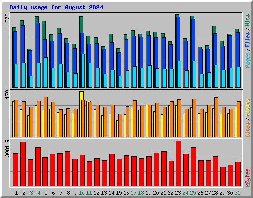 Daily usage for August 2024