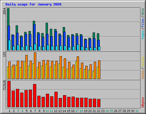 Daily usage for January 2026