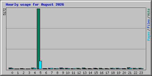 Hourly usage for August 2026