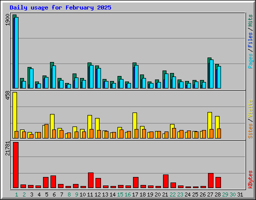 Daily usage for February 2025