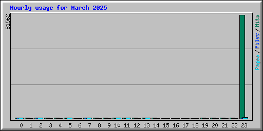 Hourly usage for March 2025